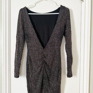 Fitted Dress w/ Gold Sparkles